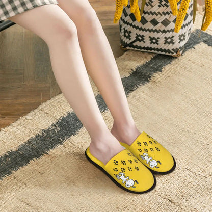 Memory Foam Dog Paw Print Slippers Women Snoopy Slippers
