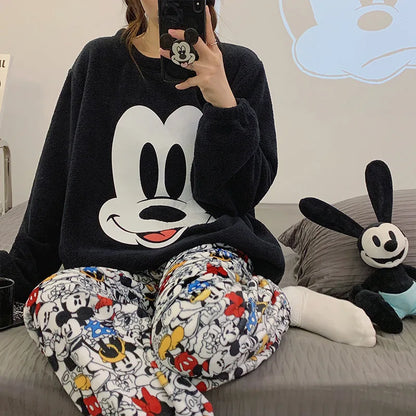 Peanuts Flannel Pajamas Coral Fleece Sleeves Snoopy Pyjama