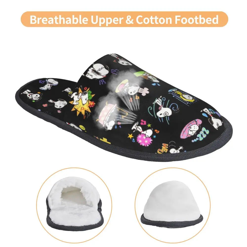 Memory Foam Women Slippers Four Leaf Clover Snoopy Slippers
