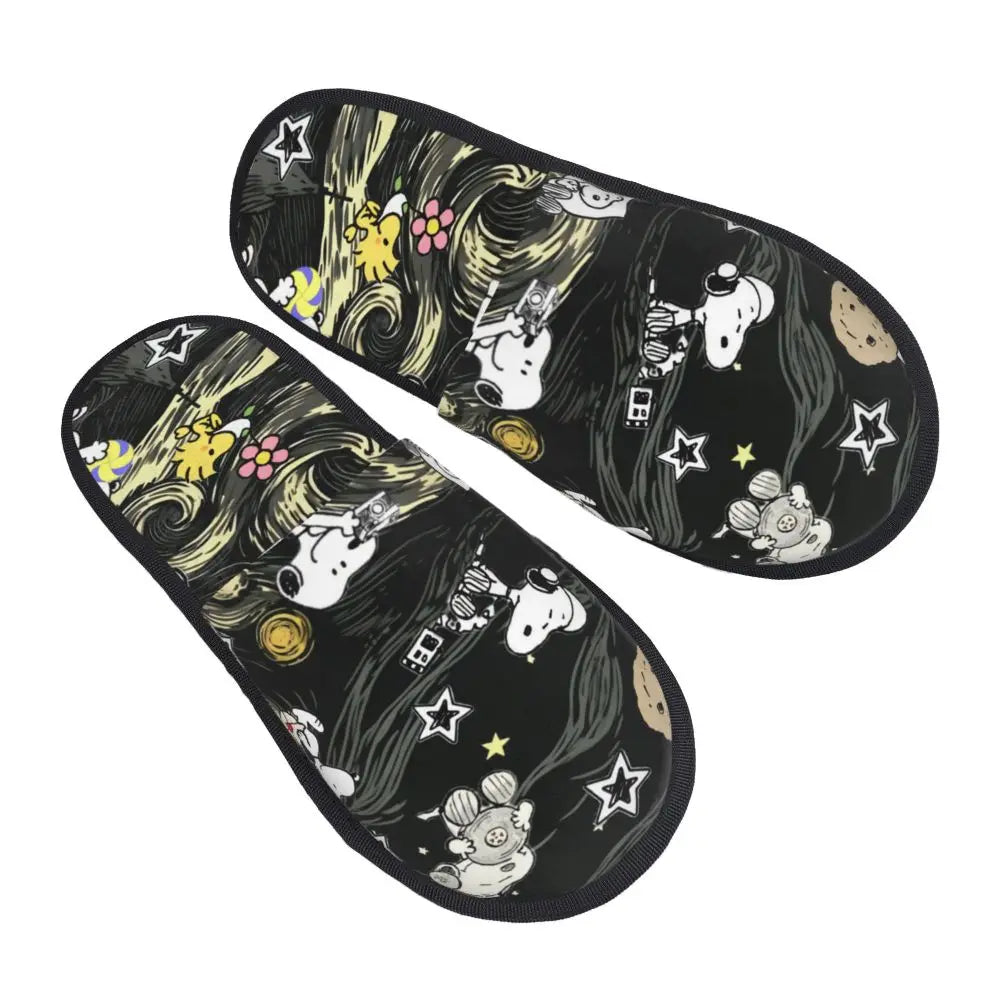 Memory Foam Women Slippers Four Leaf Clover Snoopy Slippers
