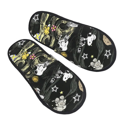 Memory Foam Women Slippers Four Leaf Clover Snoopy Slippers