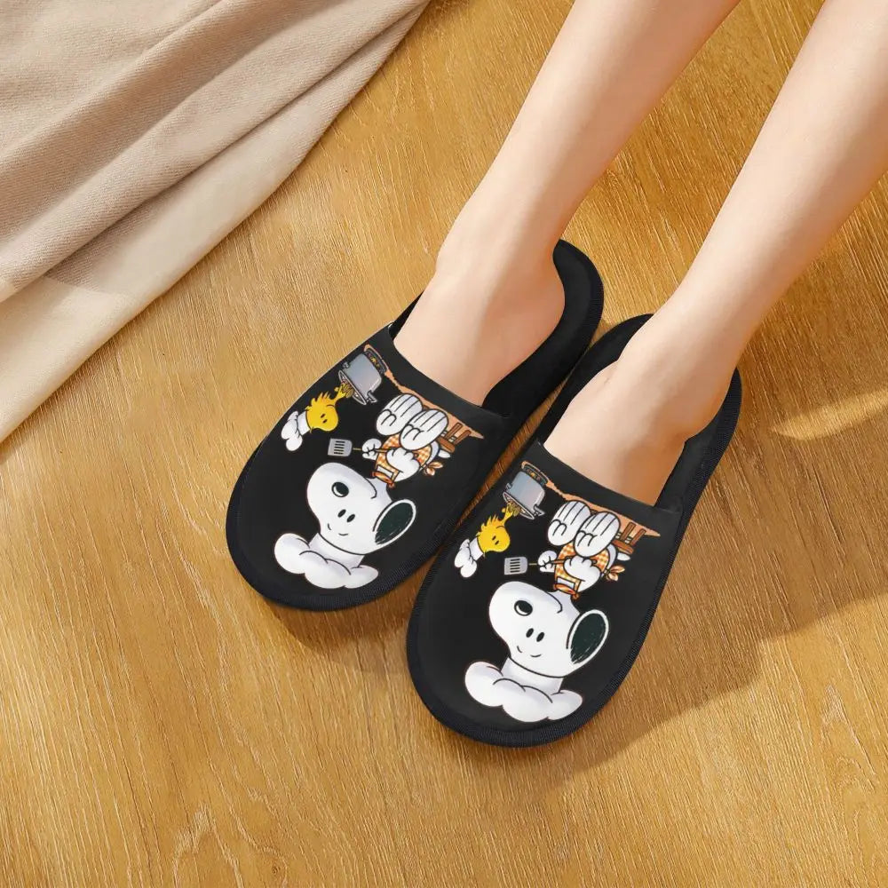 Memory Foam Women Slippers Four Leaf Clover Snoopy Slippers