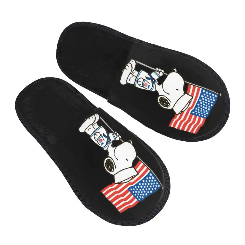 Memory Foam Women Slippers Four Leaf Clover Snoopy Slippers