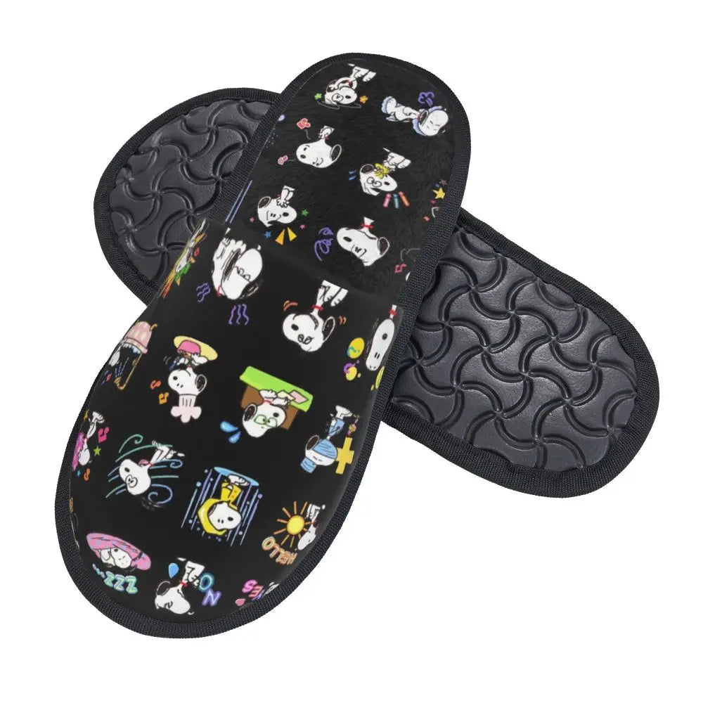 Memory Foam Women Slippers Four Leaf Clover Snoopy Slippers