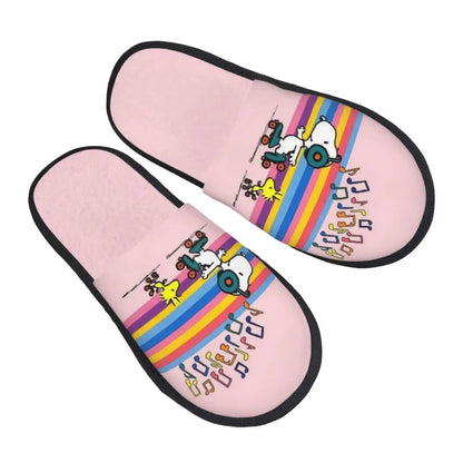 Custom Print Women Slippers Memory Foam Snoopy Shoes
