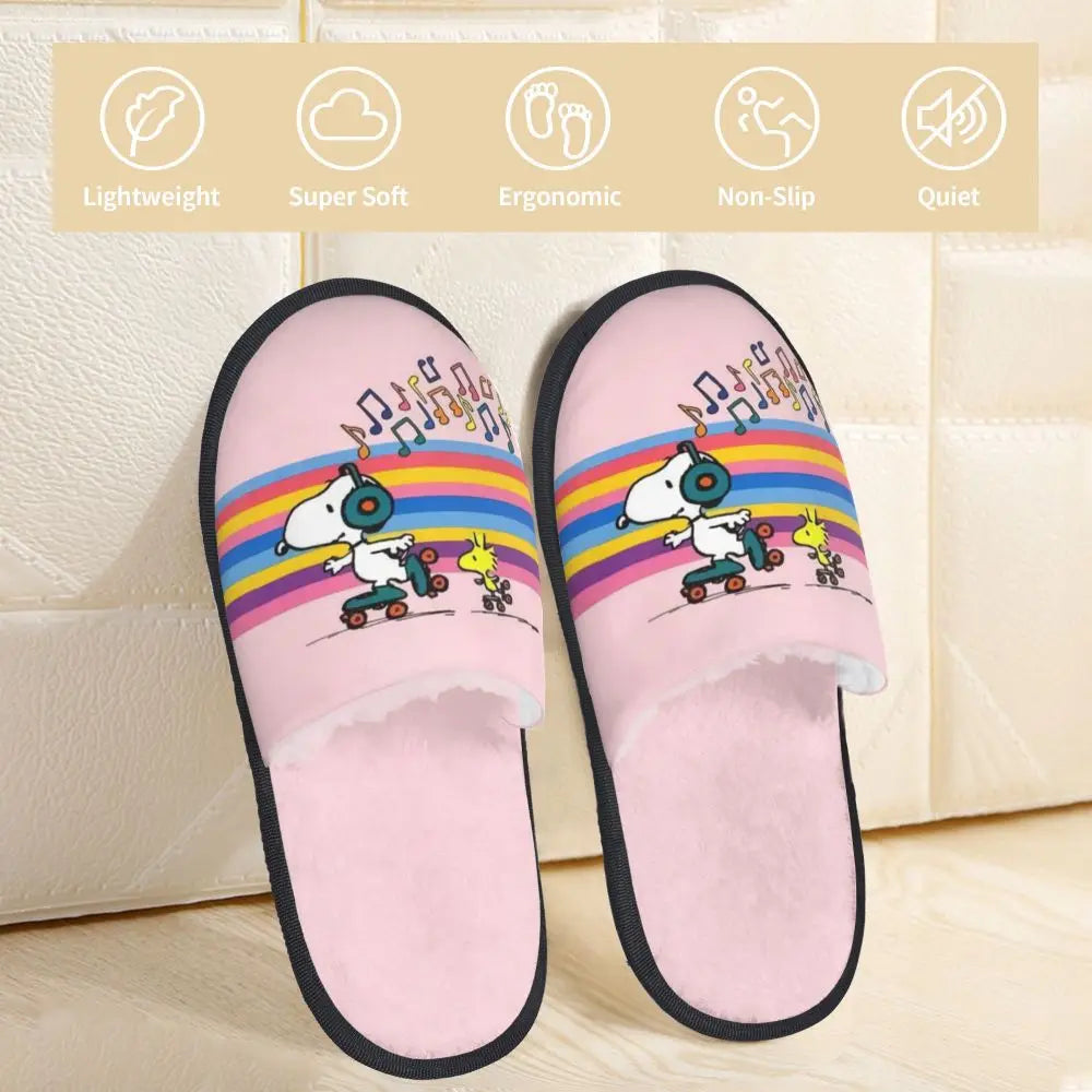 Anime Pattern Memory Foam Slippers Snoopy Slippers