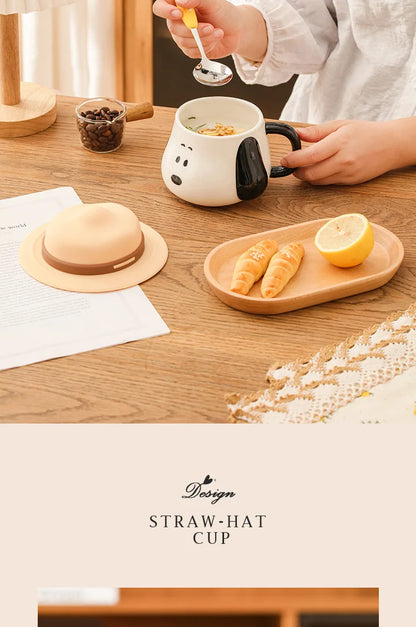 500ml Straw Hat Ceramic Mug Snoopy Cup