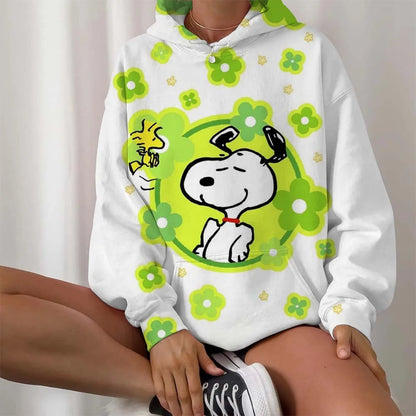 Casual Women Round Neck Snoopy Hoodie