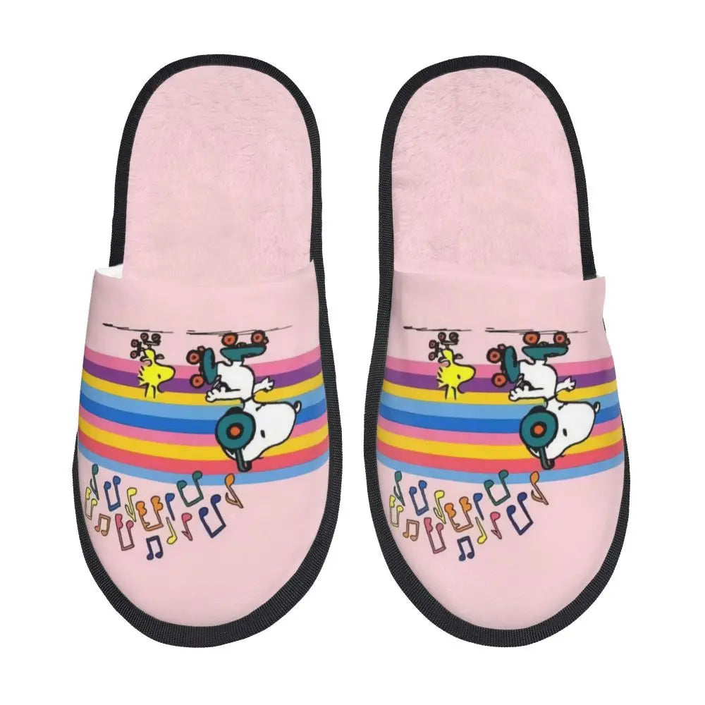 Anime Pattern Memory Foam Slippers Snoopy Slippers