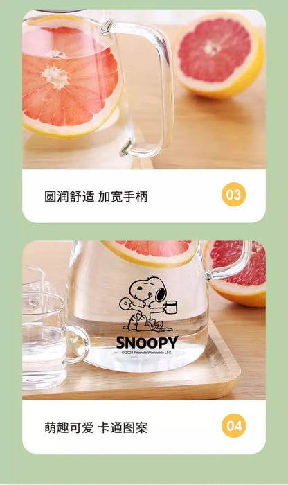 1500 ml Glass Water Jug Snoopy Cup