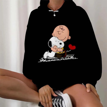 Casual Women Round Neck Snoopy Hoodie